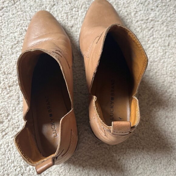 Lucky Brand *LK-Leymon LEATHER Bootie* Latte | GUC | Size 6.5 | Ankle Boot - Picture 8 of 13